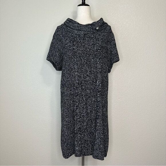 Style & Co Gray Tweed Knit Short Sleeves Sweater Dress - Picture 1 of 12